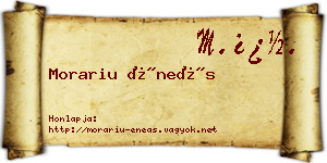 Morariu Éneás névjegykártya